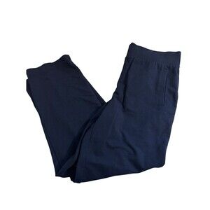 Talbots Navy Woman Relax Fit Stretch Ankle Pants With Elastic Waist Sz MP EUC